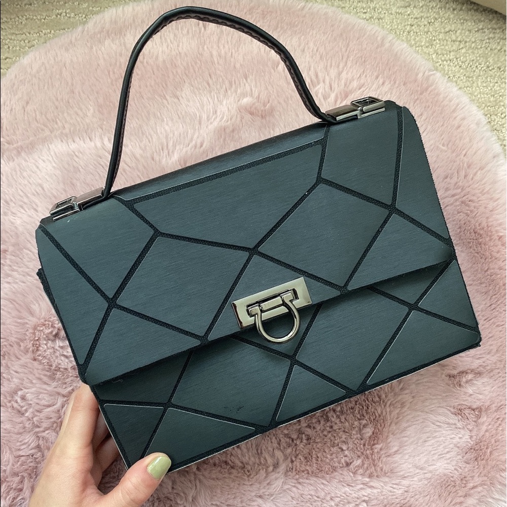 Emilio Pepe Italy Geometric black handbag